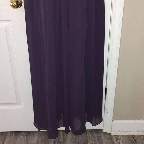 Bill Levkoff Plum Bridesmaid Prom Wedding, Graduation Cocktail Dress Sz 12 NWOT - Picture 2 of 9
